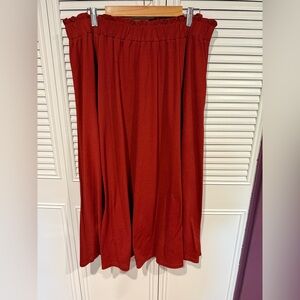 Ann Taylor Red A-Line Maxi Skirt Pleated Cocktail